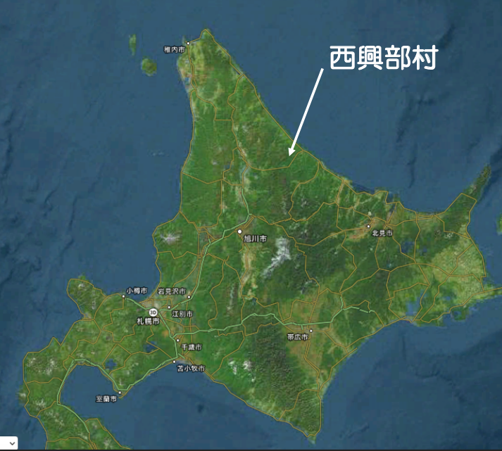 北海道実験教室西興部村の位置の写真